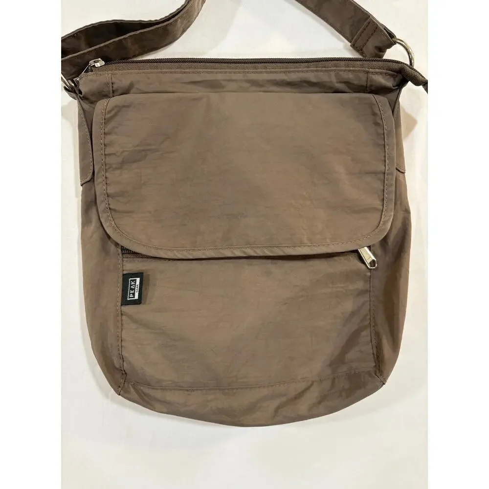 EUC Brown Peak Crossbody Purse Travel Lightweight Compact Bag
